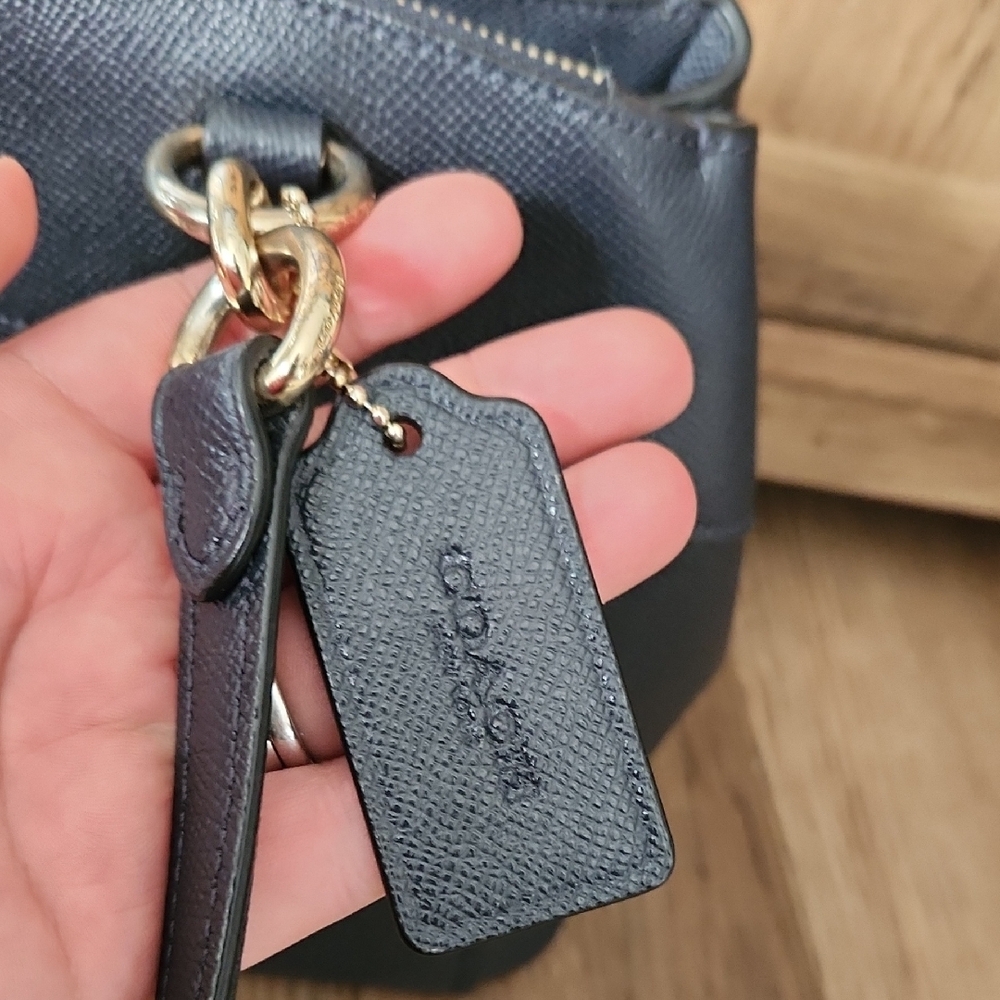 Coach Dark Blue Leather Shoulder Bag - Picture 4 of 16